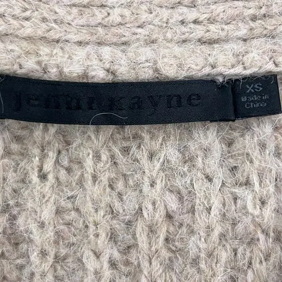 Jenni Kayne Women Size XS Cardigan Cocoon Sweater Knit Alpaca Wool Blend Oatmeal